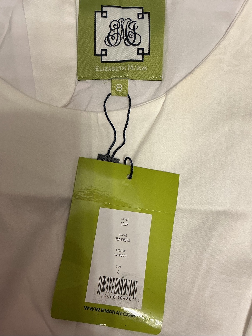 Elizabeth McKay Navy and White dress Size 8 - Picture 10 of 10